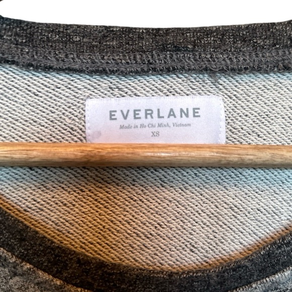 Everlane Oversized Crew Neck Short Sleeve Heather Black Sweater Top Size XS Tee - Picture 4 of 9
